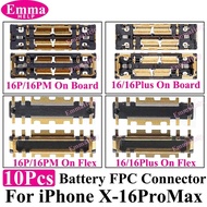 10Pc Battery FPC Connector For iPhone 11 12 13 15 16 Pro Max 14Plus X XS XR 8 Plus Inner FPC on Boar