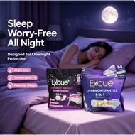 Excue Overnight Period Panties, 360° Total Protection 2‑in‑1 Night Panty, Stretchable Disposable Per