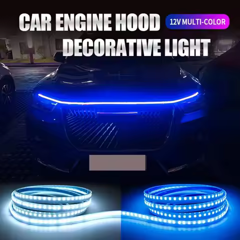 12V 120CM Car LED Daytime Running Light Bar Car Hood Light Bar Car Hood Trim Cover Light Bar Car Hoo