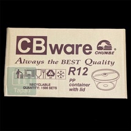 TAPAU - CHUNBE CB WARE R12 (10pkts X 50set) 12oz Round Microwave Container / Food Container With Lid
