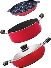 Nirlon Non-Stick Aluminium Cookware Set, 3 Pieces(DKD(B)_AP7_CS24)