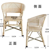 S-6🏅Rattan Chair Recliner Chair For the elderly Traditional Old-Fashioned Hand-Woven Long-Sitting Rural Old Real Rattan