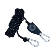 4PCS 4M Adjustable Reflective Camping Guyline Rope with Pulley Adjuster & Camping Pegs for Tent Awni