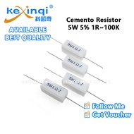 (5pcs) 5W 5% Cemento Resistor Power Resistance 1R 2.2R 3.3R 4.7R 10R 47R 68R 100R 1K 10K 22K 47K 68K