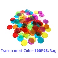 100Pcs Chip Poker Chips Koin Mengenal Bentuk Koin Warna Chip Koin Polos Set Poker untuk Edukasi