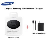 อุปกรณ์ชาร์จไร้สาย Samsung ดั้งเดิม10W Qi ชาร์จไร้สายอัจฉริยะแผ่น EP-P1100สำหรับ Galaxy S22 S21 S20 