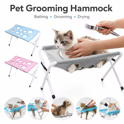 Pet Grooming Hammock Foldable Dog Grooming Table Hammock Helper Hanging Harness Cat Bathing Bed Fram