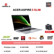 ACER ASPIRE 5 SLIM A515 RYZEN 3 5300 8GB 512SSD VEGA6 W11+OHS 15.6FHD BLIT SLV -45.R0J0
