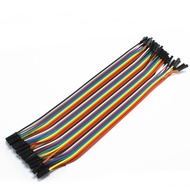 40pcs In Row Dupont Cable 20cm 2.54mm 1pin 1p-1p Female To Female Jumper Wire