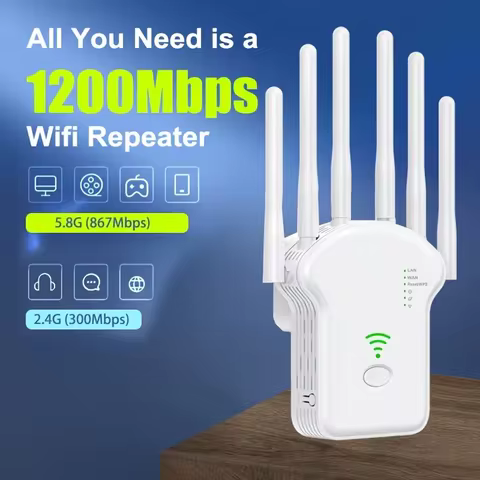 5Ghz 2.4G WiFi Extender Long Range Wireless WIFI Booster 1200Mbps 300Mbps Wi-Fi Amplifier 802.11N Wi