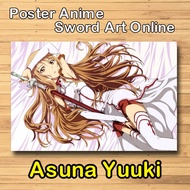 Poster anime sword art online asuna yuuki full colour kwalitas HD