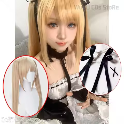 Anime Game Dead Or Alive 5 Marie Rose Cosplay Wig Cute Long Double Ponytail Marie Rose Women Cosplay