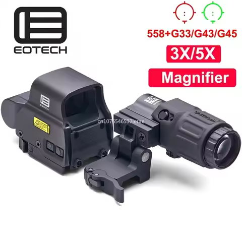 Eotech Holographic Collimator 558 Red Dot Sight G43/G33/G45 3X 5X Magnifier Airsoft Hunting Gear w/ 