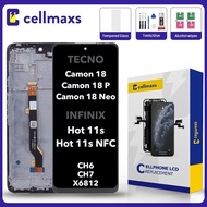 For INFINIX Hot 11s NFC TECNO Camon 18 P CH6 CH6n CH6i CH7 CH7n X6812 X6812B LCD Touch Screen Replac