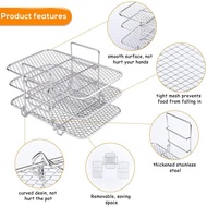 [COD] New Arrivals Three-Layer Grill Rack Steamer Stainless Steel Air fryer accessories Air fryer accessories