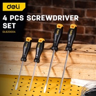 DELI 4 Pcs Screwdriver Set (SL5 / SL6 / 100mm / 150mm / Cr-V) DL620004
