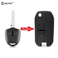 KEYYOU Modified 2/3 Buttons Remote Car key shell Case for Mitsubishi Lancer EX Evolution Grandis Outlander Key MIT8/MIT1