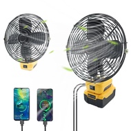 Outdoor Camping Electric Fan Floor Fan Household Desktop Table Fan For DeWalt 18V 20V Li-ion Battery