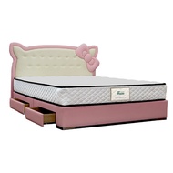 [特價]IHouse-粉紅貓 貓抓皮床組(床片+收納抽屜底+床墊)單大3.5尺