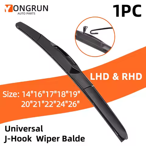YONGRUN 1PC Wiper Universal J/U Hook Wiper Blade Three-Level Design14"16"17"18"19"20"21"22"24"26" Ca