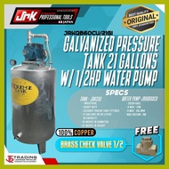 ▮ ➖ ➣ Extreme 21Gallons Galvanized Water Tank w/ JRKQB60CU 100% COPPER or JRKQB60 Water Pump HD