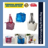 IKEA Gorsnygg Carrier Small Zip Bag Brattby Beg Biru Long Strap Short Handle Zipper Shopping Waterpr
