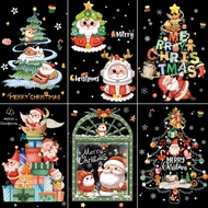 1PC Christmas Static Cling Glass Sticker Vitrine Christmas Decoration Sticker Christmas Tree Snowflake Gift