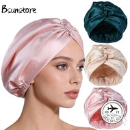 BSUNSTORE Silk Satin Hair Bonnet, Smooth Adjustable Mulberry Silk Wrap, Premium Luxury Breathable Sa