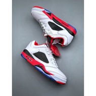 【Free Gifts】UA Air Jordan 5 Low “Flame white red” Basketball Shoes For Men Sneakers For Women AJ5