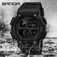 SANDA Fashion Waterproof Sports Digital LED Display Men Watch 6009