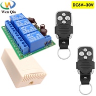 [ส่งจากประเทศไทย]WenQia RF 433MHz รีโมทคอนโทรลไร้สายสวิตช์ DC 6V 12V 24V 4Ch โมดูลรีเลย์ตัวรับสัญญาณ