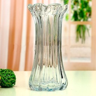 Creative living room decoration-style bamboo vase transparent glass floor vase decoration flower arr