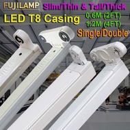 Thin/Thick Led Casing [4ft & 2ft] [Single/Double] [Slim/Thin] [Tall/Thick] Casing Fitting for LED T8