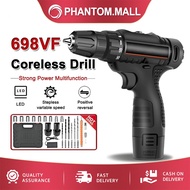 Cordless Drill Driver Kit Electric Screwdriver Drill 698VF Rechargeable Battery High Power Hand Dril