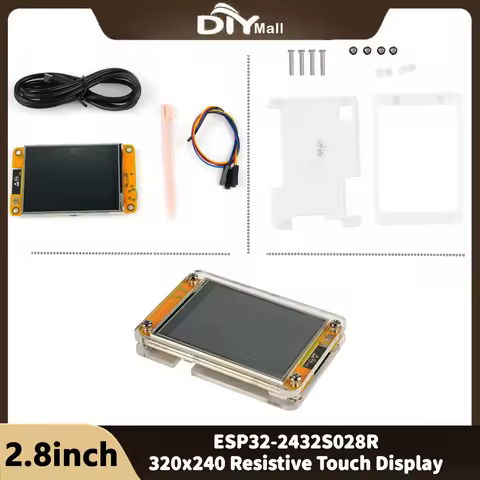 2.8" ESP32 Display ILI9341 Resistive Touchscreen TFT LCD Module ESP-WROOM-32 Development Board + Acr