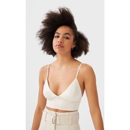 STRADIVARIUS BEIGE SATIN BRALETTE TOP