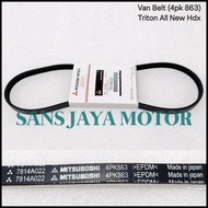 HOT DEAL FAN BELT VAN BELT MITSUBISHI ALL NEW TRITON HDX KL3T FANTALI 4PK 863Original 