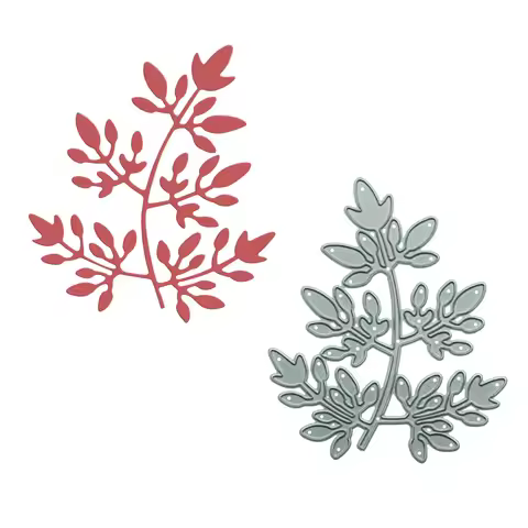 Tree Branch with Leaf Metal Cutting Die Cutter Plant Clipart Decorating Clip Art DIY Card Paper Art 