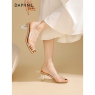 Sandal Tumit Tinggi Lutsinar Daphne untuk Wanita Musim Panas 2025 Kasut Wanita Sandal dan Selipar un