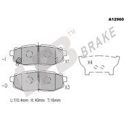 LPB Brake Pad ReaR NA12960Subaru Forester 4th Gen SJ 2.0i AWD 13'-,Impreza 3rd Gen G3 2.5 WRX STi 08