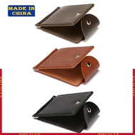 Men's PU Leather Credit Card Button Coin Purse Wallet Money Clip G9VJ