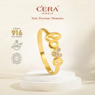 Cera 916 Gold Rings Spiritual Love Ring S9164
