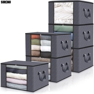 SIRENU Clothes Storage Bins, Non-woven Fabric 35L/60L/90L Foldable Storage Box, Sundries Organizer T