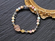 壽山石 白水晶 金髮晶 螢石龍龜 招財 事業運 轉運 淨化 水晶手鍊