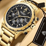 LIGE New Watch Men Waterproof Steel Stainless Wristwatch Anti-Rust Calendar Chronograph Watches
