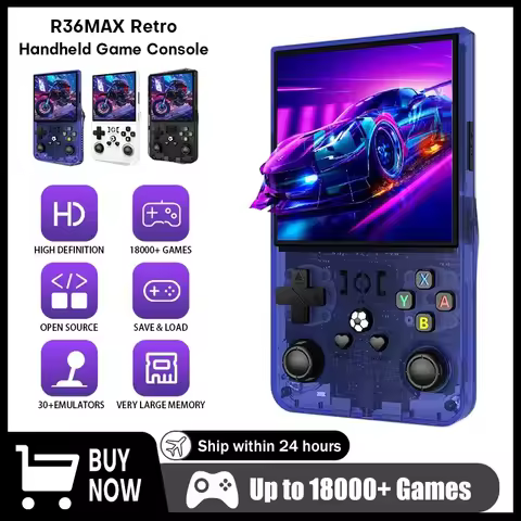 R36Max Handheld Game Console Open Source 4.0 Inch Screen RK3326 Chip 18000+Games Portable Pocket Vid