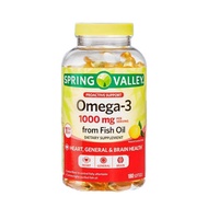 Spring Valley Fish Oil 1000mg - Dầu cá Omega 3 Khỏe Mắt Và Hỗ Trợ Trí Não Phát Triển