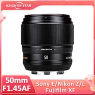 Brightin Star AF 50mm F1.4 APS-C Mirrorless Digital Camera Lens for Sony E ZVE10 A6400 A7 III IV Fuj
