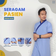 Unisex Plain Hospital Inpatient Uniform Short Sleeve Tetoron Cotton Material All Size Jumbo