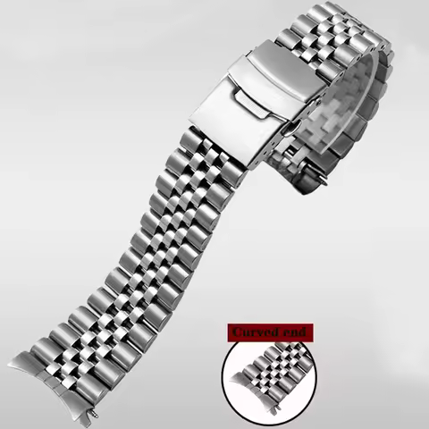 Jubilee Diving Stainless Steel watch Strap For Casio Duro MDV106-1A Mdv107-1A Curved End Metal Wrist